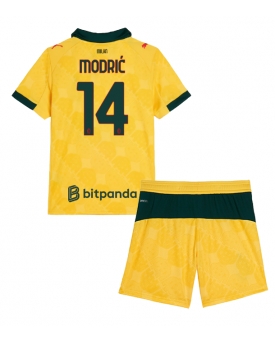 Billige Fotballdrakt AC Milan Luka Modric #14 Replika Tredjedraktsett Barn 2025-26 Kortermet (med bukser)